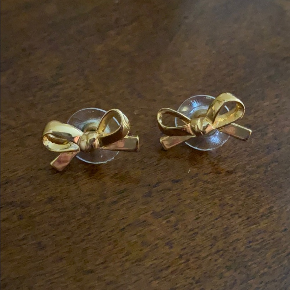Kate Spade Skinny Mini Gold Bow Stud Earrings
